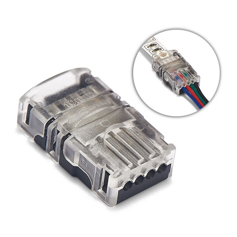 50pcs 4-pin Connector for 10mm LED RGB Epoxy Strip 5050 - Model: Strip-to-strip - QJ-DJ-N10BB-4