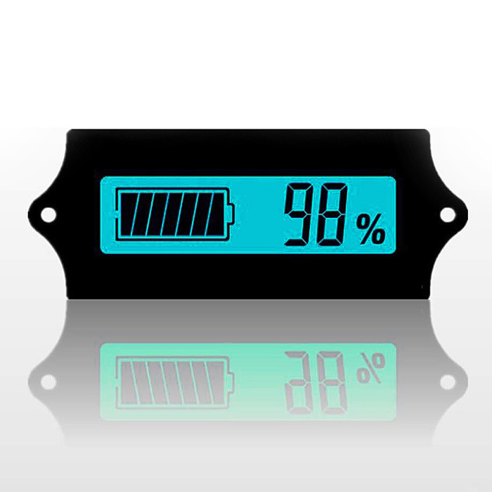 GY-6 LCD indikátor stavu baterie 12V-48V - Barva: Zelená