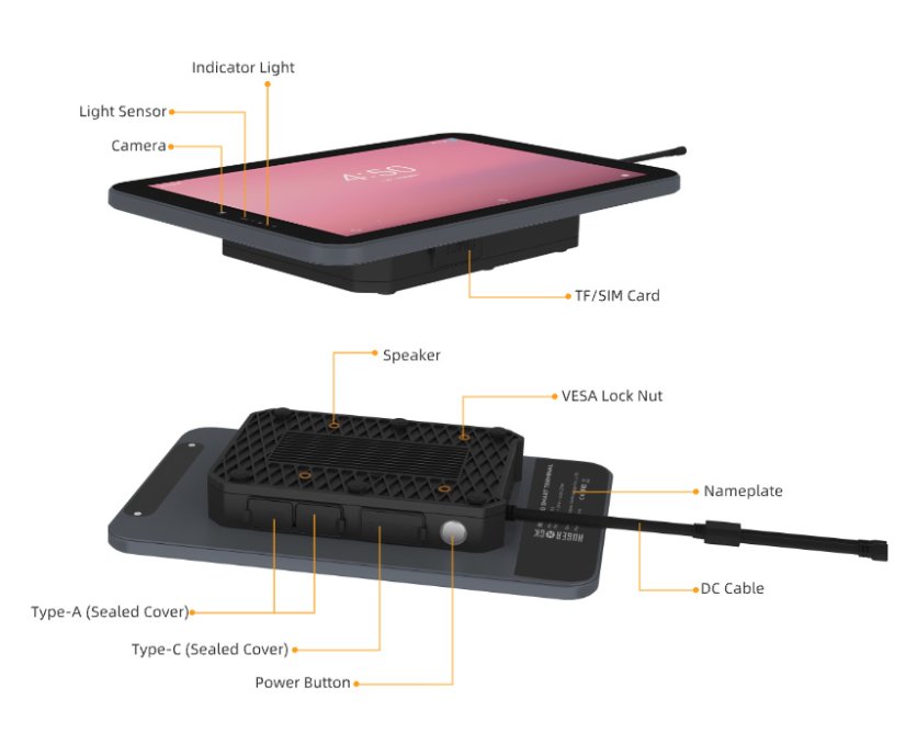 K101S 10.1" IP65 Android Odolný Průmyslový Tablet