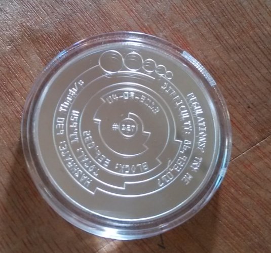 Stříbrná mince Bitcoin 40 mm