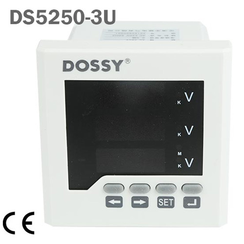 DS5250-3U 220V Digitální Třífázový Voltmetr 80x80mm