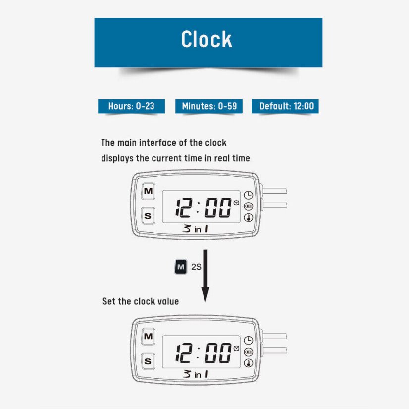 Digital Thermometer 3-in-1 RL-TM005 - Accurate Measurement and Engine Protection