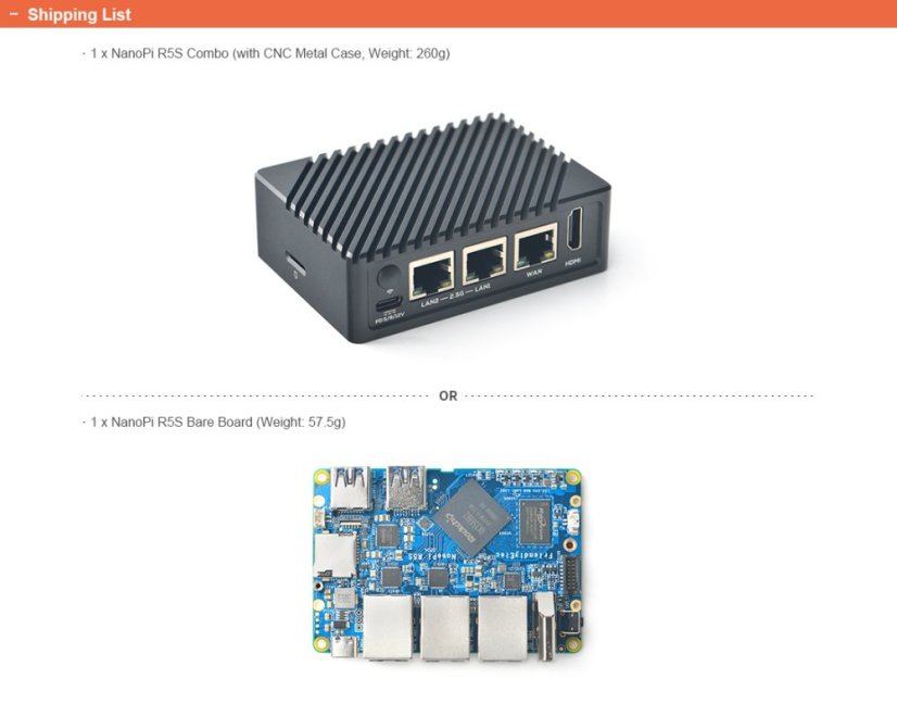 NanoPi R5S Router 4GB RAM, 32GB Storage