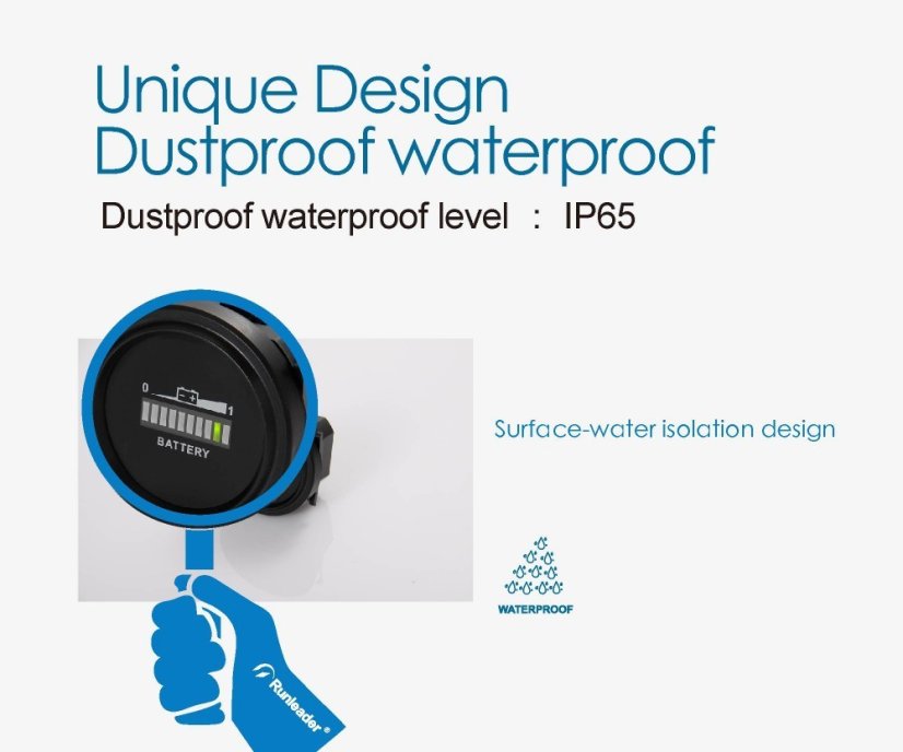 Digitální indikátor stavu baterie RL-BI002 pro 12V, 24V, 36V, 48V a 72V