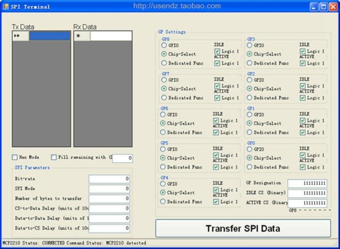 USB na SPI Master Converte UTS2210