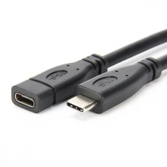 Kabel USB Type-C 2m - Černý, samec/samice