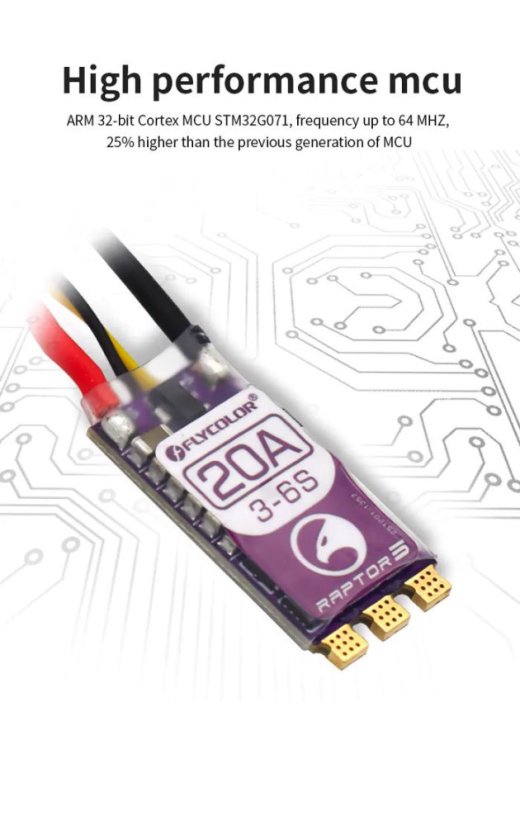 ESC pro drony Flycolor Raptor5 G071 20A/35A/50A - Model: G071 45A W-FW045006-G1G1-H01