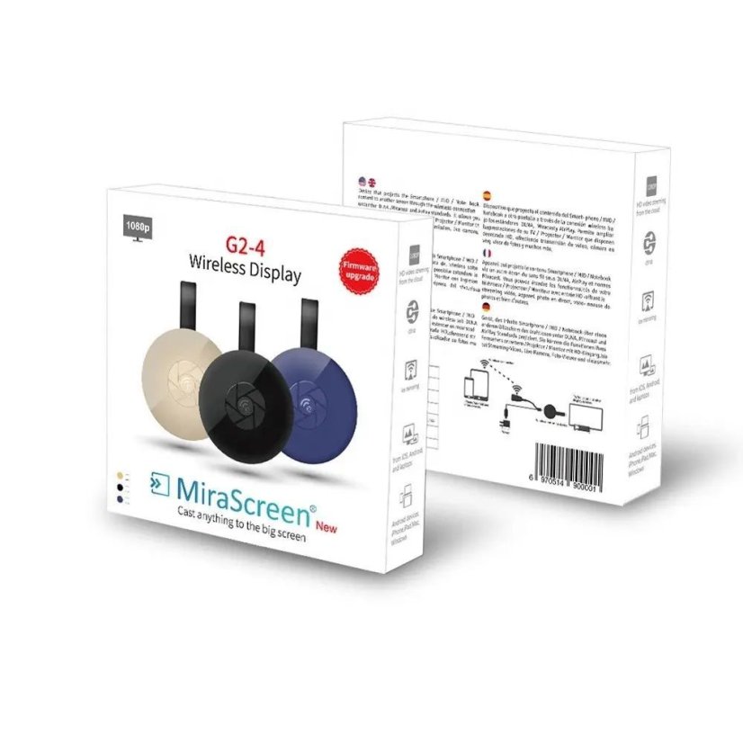 MiraScreen G2-4 WiFi Mirroring 1080p - Miracast, Airplay, DLNA