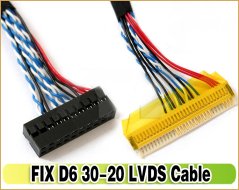 FIX-30pin D6 1ch 6bit LVDS Cable 250mm