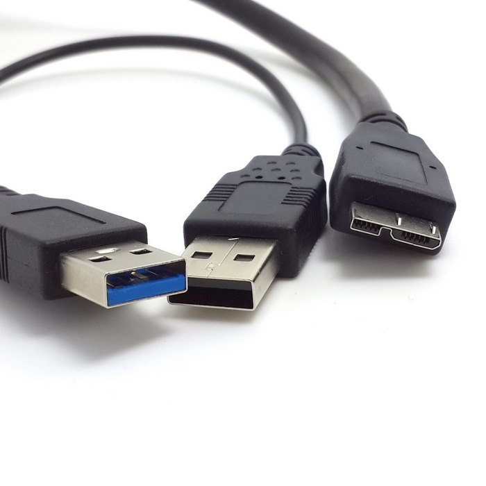 Micro USB B 3.0 kabel s napájecím kabelem pro externí disky