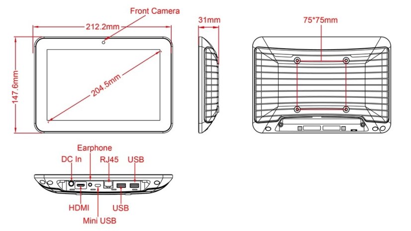 8" řada WF  8, průmyslový Android tablet, dotyk, PoE a VESA - Model: WF8388T