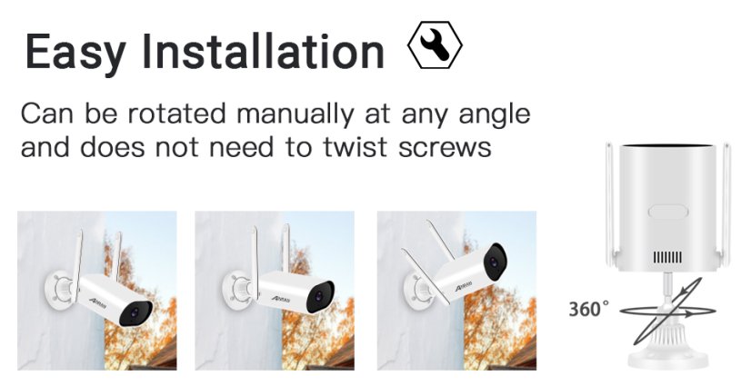 T01-H20W otočná 3MP HD WiFi IP P2P bullet kamera pro venkovní použití