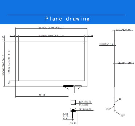 4.3" TFT LCD displej 480x272 CT 40pin
