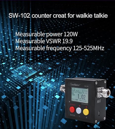 SW-102 Digitální VSWR měřič výkonu 125-525MHz