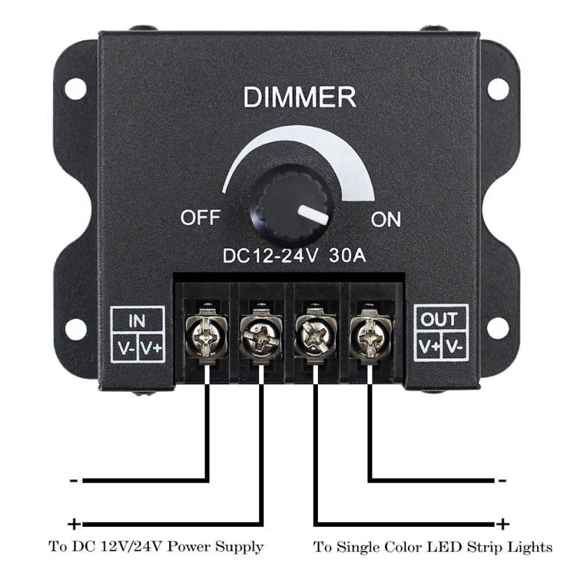 LED Dimmer DC 12-24V 30A
