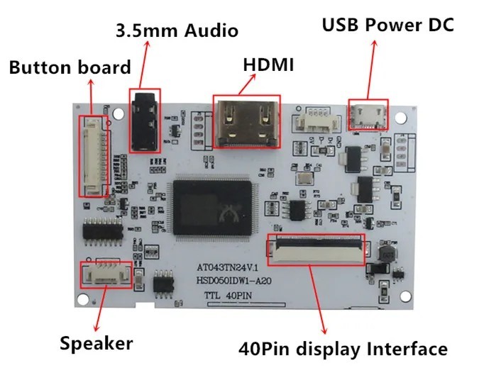 Ovladač PCB800816 pro TFT LCD displej