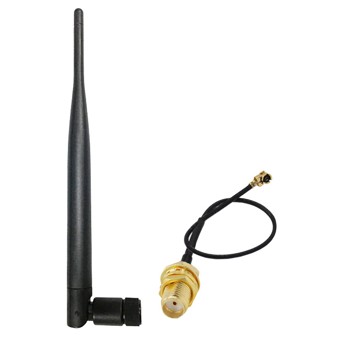 WiFi 2.4GHz 6dbi anténa + 20cm kabel u.FL sada
