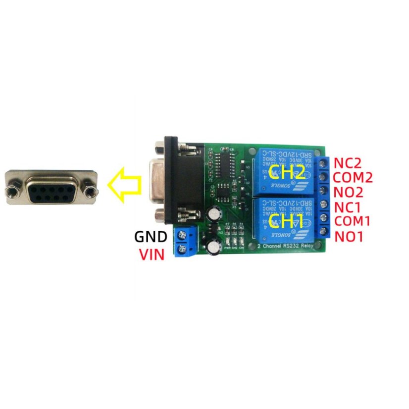 N228D02 2-Channel RS232 Relay Board