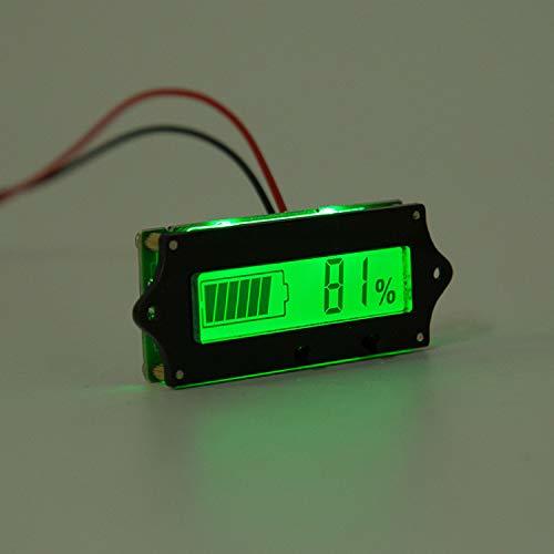 GY-6 LCD indikátor stavu baterie 12V-48V - Barva: Zelená