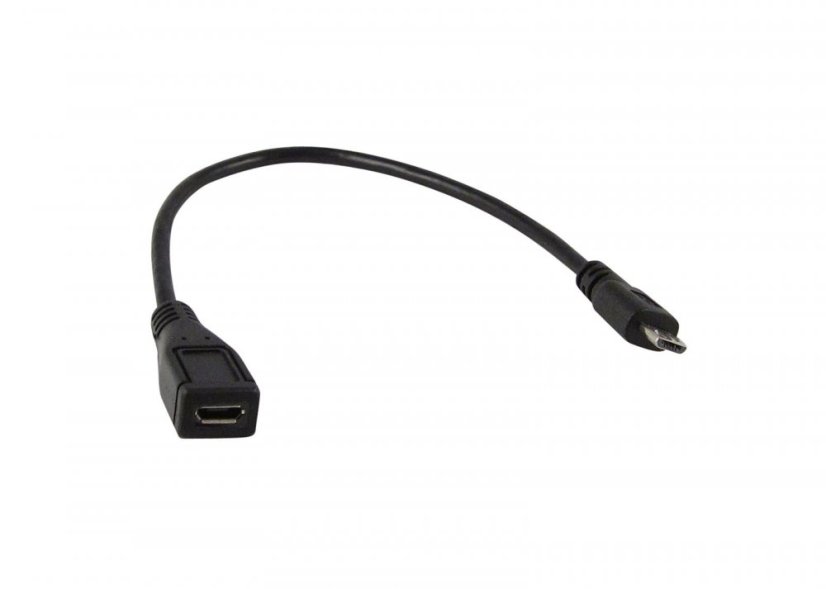 Micro USB 2.0 Extension Cable F - M, 3A, 20cm
