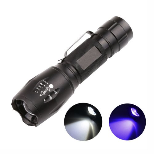 E17B 3W UV LED a 3W Bílá LED Duální Zoomovatelná Svítilna