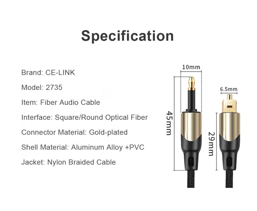 CF0031 Toslink to Mini-TOSLINK SPDIF Audio Cable