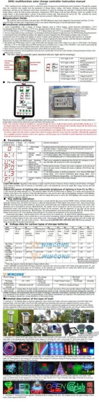 SX01-3A PWM Solární Regulátor 3A pro 12V/24V Baterie Li-ion a LiFePO4