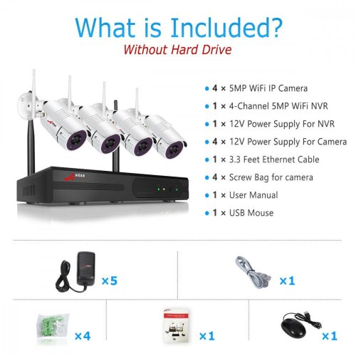 K9608W-4CH 4kanálový IP 3MP WiFi kamerový set