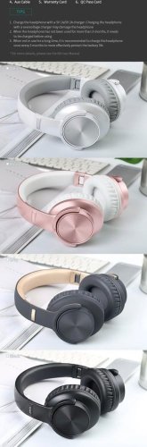 B8 skládací Bluetooth sluchátka s mikrofonem - Stereo, bezdrátová, perfektní zvuk - Barva: Černá