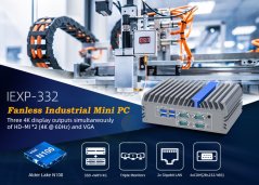 IEXP-332 priemyselné PC, Intel N100, 2× HDMI, VGA, 4× COM, Dual LAN