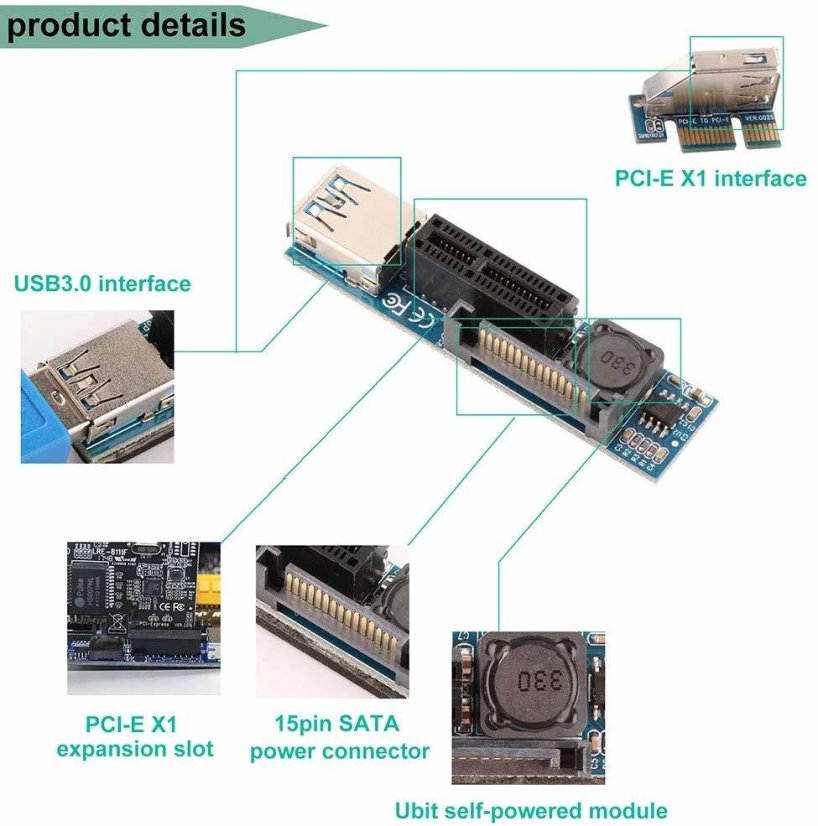 Mini PCI-Ex1 prodlužovací kabel - UEX101