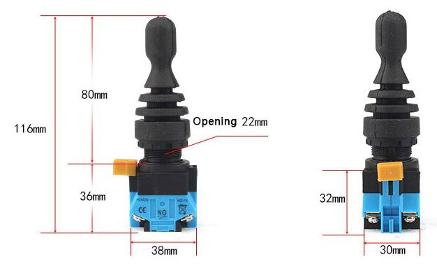 HKD-FW 1 osa 10A Joystick Spínač s Pákovým Ovladačem MONOLEVER SWITCH