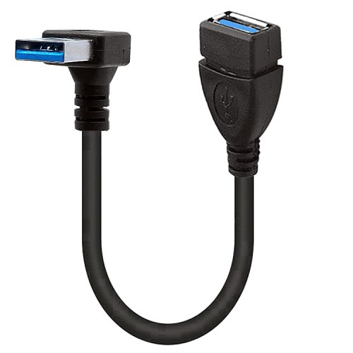 USB 3.0 prodlužovací kabel, samec-samice, zahnutý