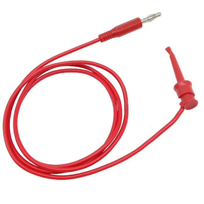 4mm Banana Measuring Cable with Hook - 0.5m