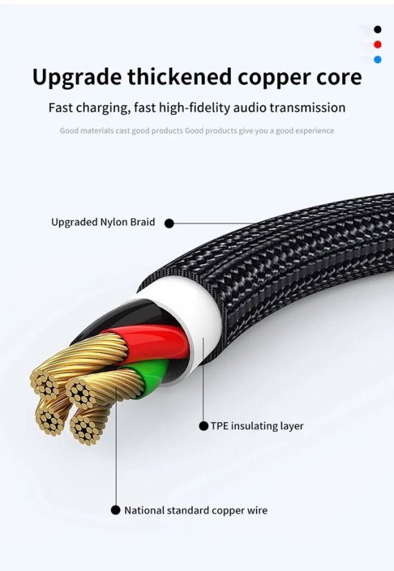 USB-C to 3.5mm Audio & Charging Cable 2-in-1