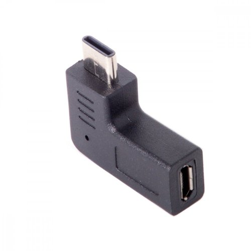 Zahnutý konektor UC-212 USB C M na micro USB F, 90°