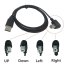 Kabel USB 2.0 A-B, 0.5m se zahnutým USB-B konektorem