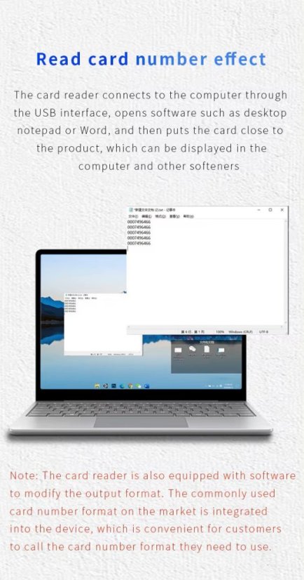 Dvoufrevenční RFID čtečka karet ZY-T304