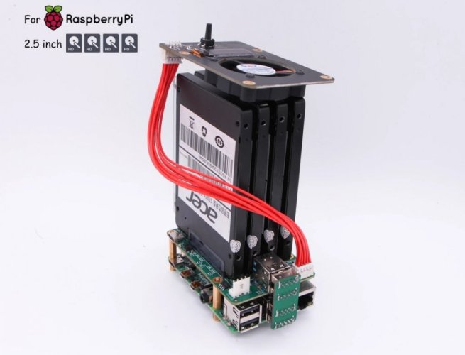 Rock Pi 4 SATA NAS HAT Deskový Modul
