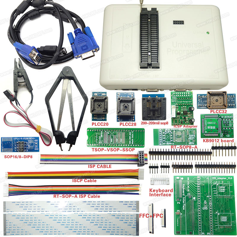 RT809H EMMC-NAND FLASH Univerzální Programátor se 12 Adaptéry