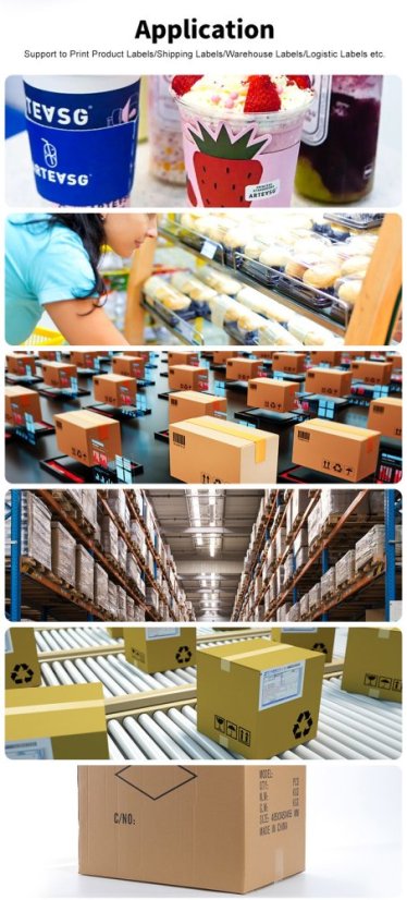 H400B 110mm USB+BT termální tiskárna štítků