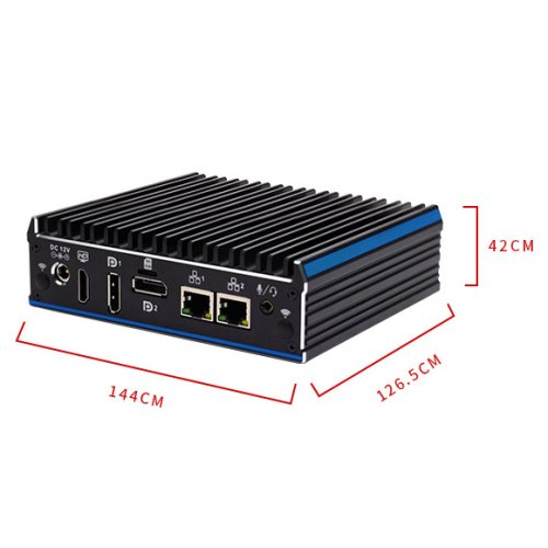 N1021 J4125 - Průmyslové Mini PC, Barebone, Fanless