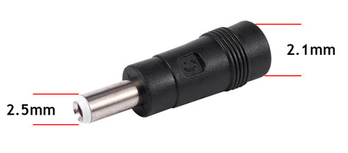 DC napájecí adaptér konektor redukce 5.5x2.1mm na 5.5x2.5mm