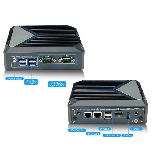 N1321 N100 Průmyslové Mini PC Barebone bez ventilátoru
