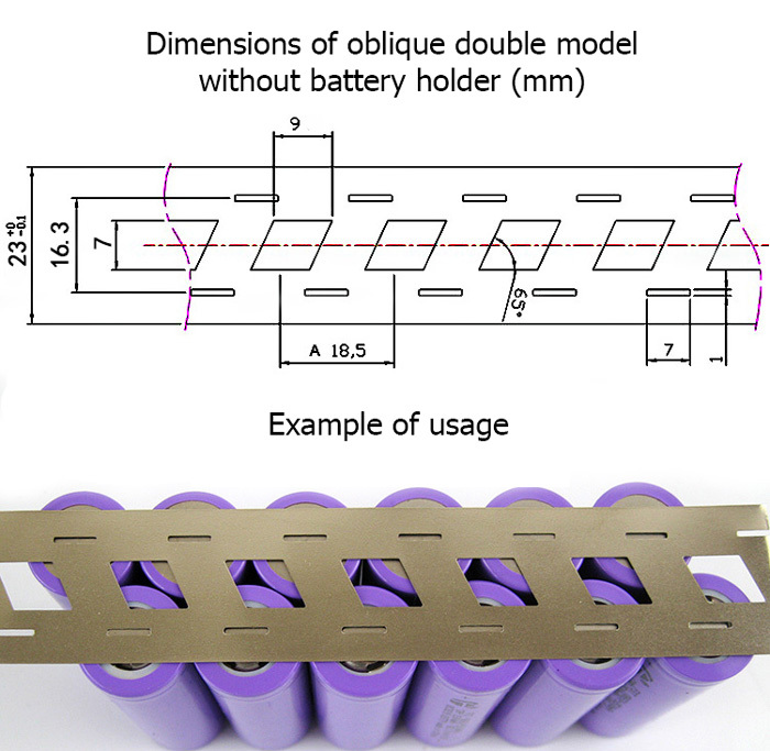 Poniklovaná ocelová páska pro 2x18650, 10 m - vhodná pro bodové svařování - Poniklovaná ocelová páska - Model: 0.12x27x20.2 paralelní, držák