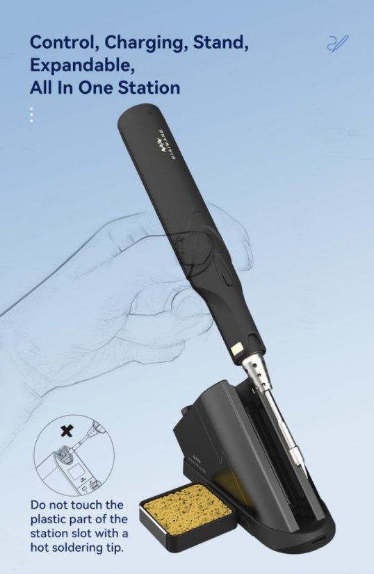 Bezšňůrová digitální pájecí stanice TS1C s OLED displejem