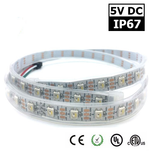 RGB LED Strip 2812S WS2812 SMD 5050 - 5m, 60 LEDs/m, 14.4W/m, IP67