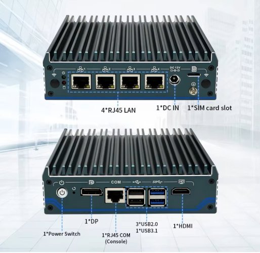 N1241 Průmyslové Mini PC Barebone Fanless N100