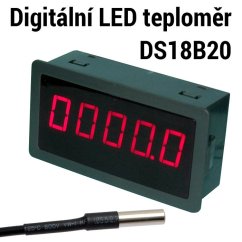 Vestavný LED digitální teploměr YM5135T-D s čidlem DS18B20
