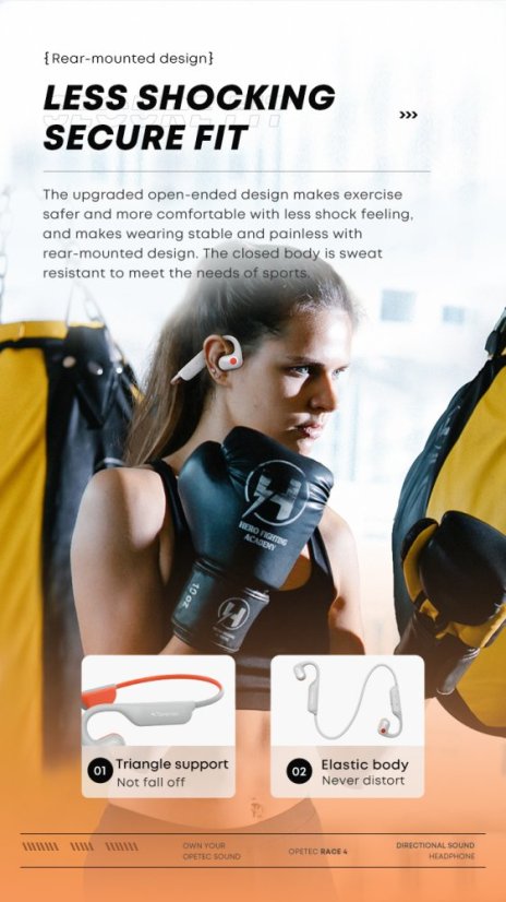 OPENTEC Race 4 Open-Ear Headphones – Wireless Sport Headphones